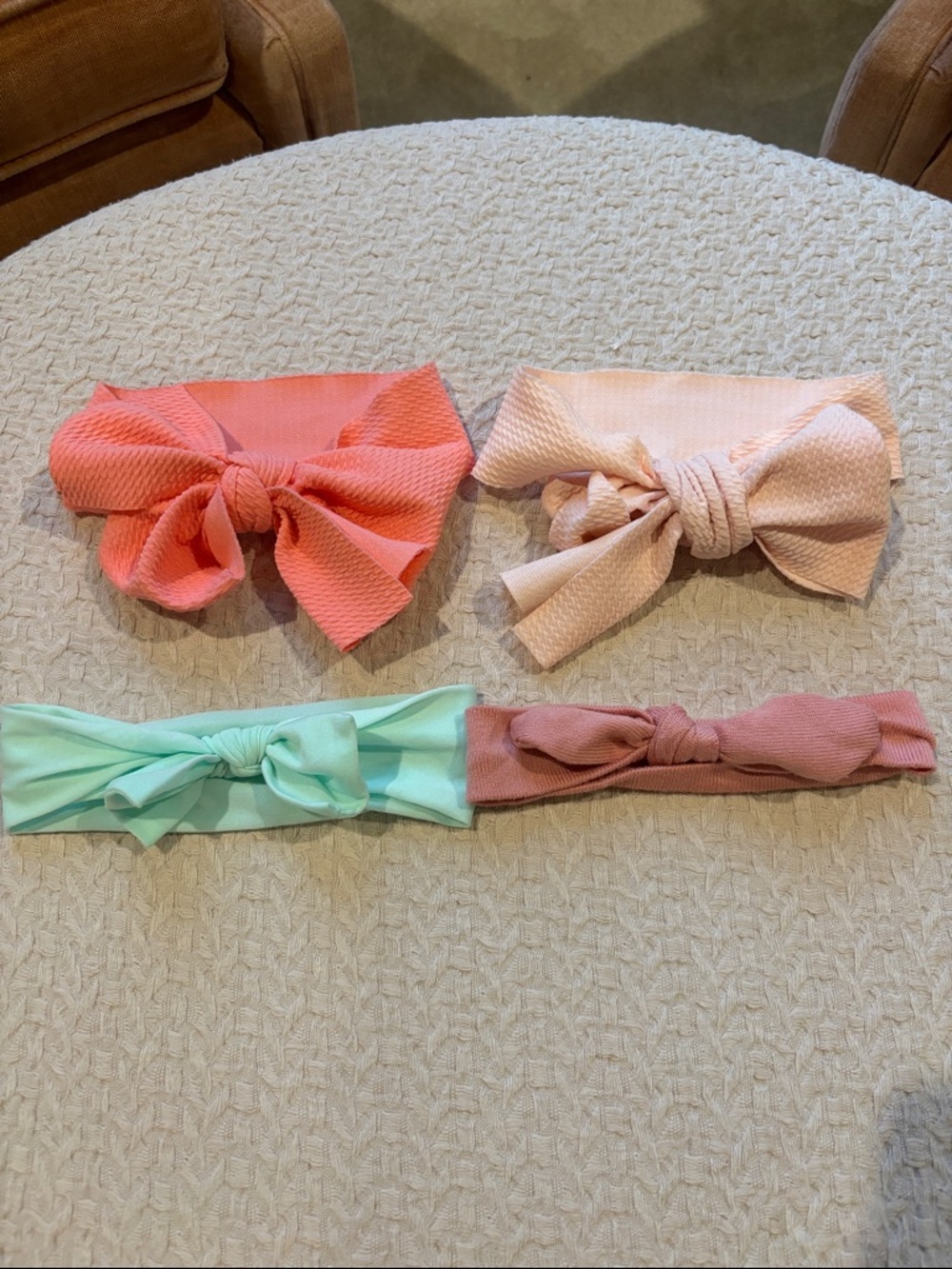 Kids Knotted Headband Set - Pastel Pink, Coral, Mint, Mauve
